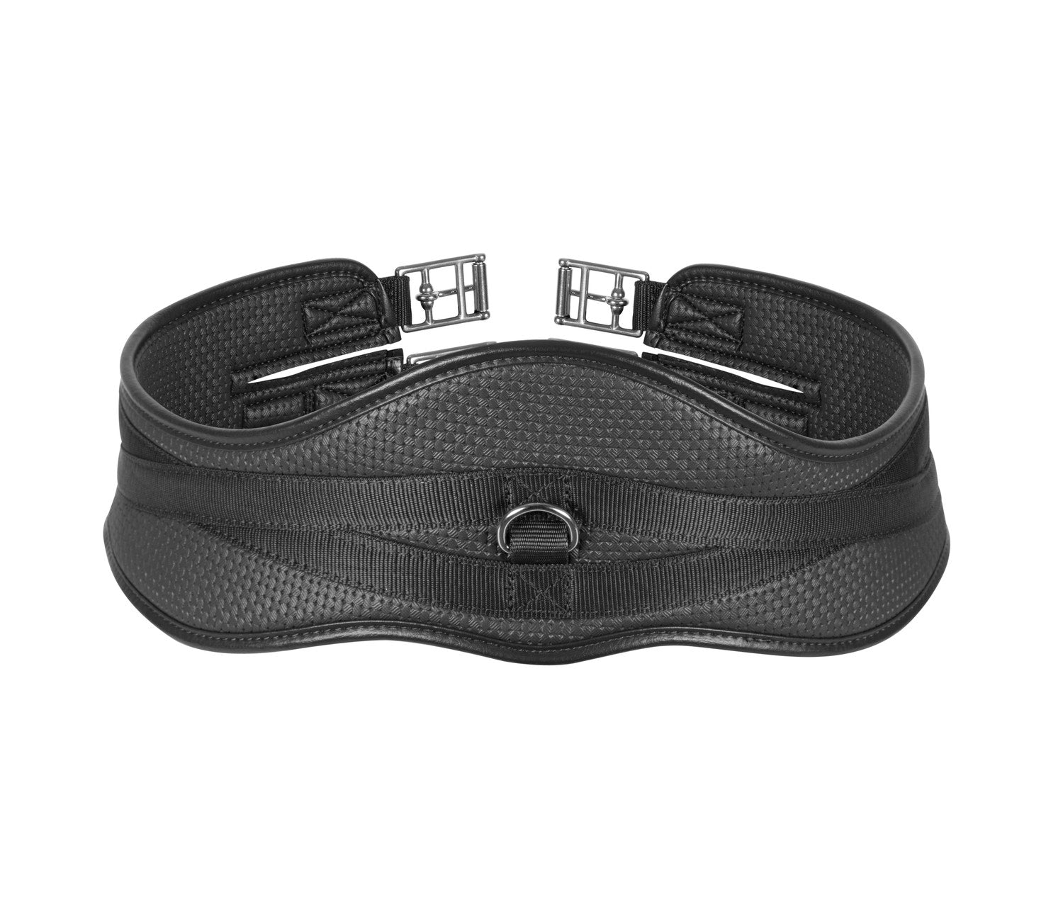Shires Anti-Chafe Anatomic Girth With Elastic #colour_black