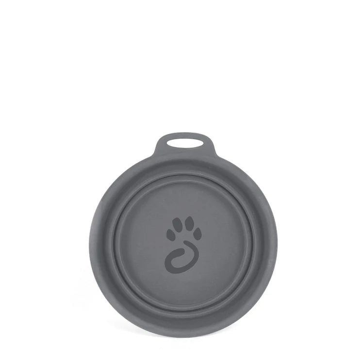 Mountain Paws Collapsible Silicone Dog Bowl #colour_grey