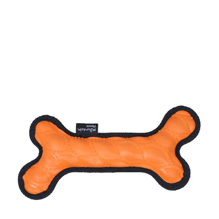 Mountain Paws Rubber Bone Dog Toy #colour_orange