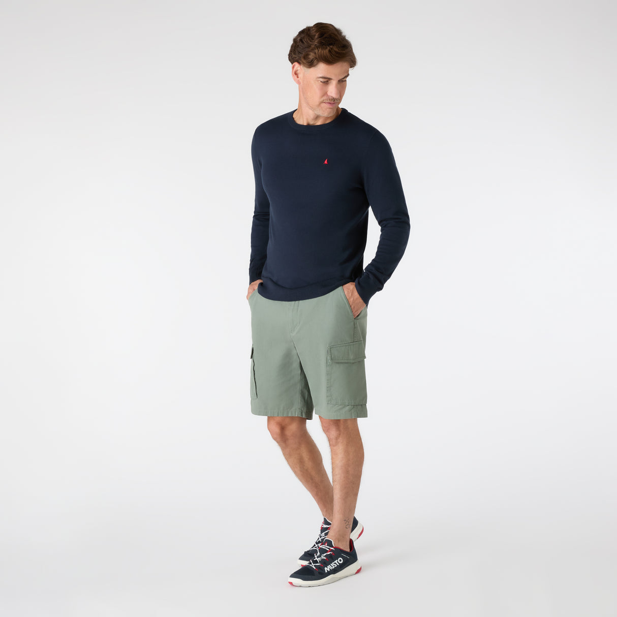 Musto Men's Original Lite Crew Knit #colour_navy
