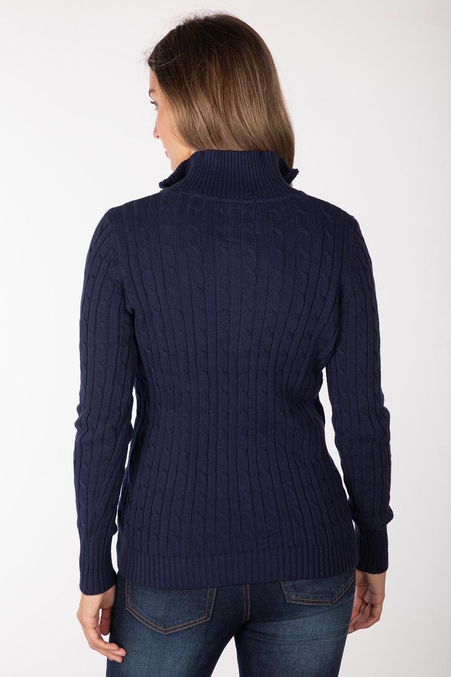 Rydale Ladies Quarter Zip Cable Knit Jumper - Emma