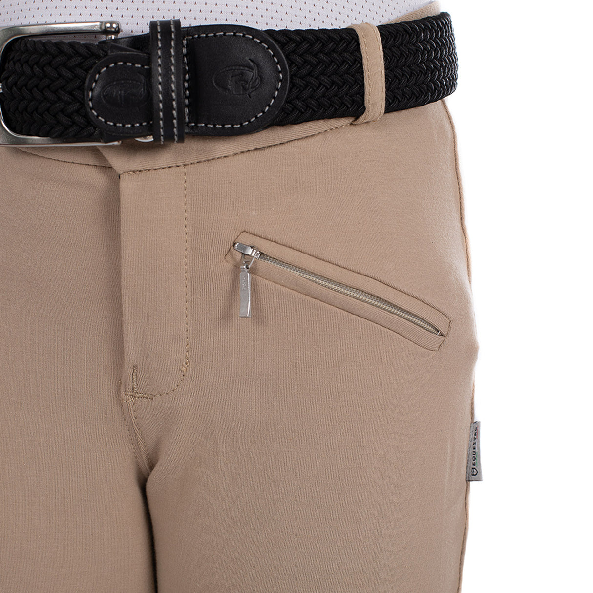 Equestro Leilani Model Junior Jodhpur Breeches In Stretch Material #colour_beige