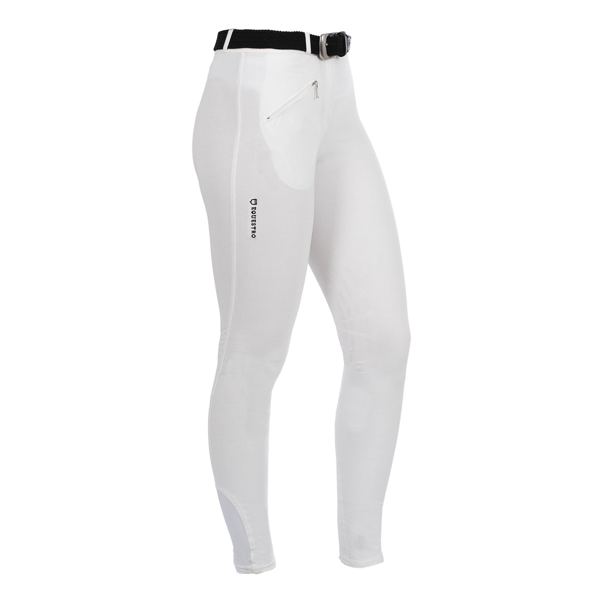 Equestro Selene Model Woman Breeches In Stretch Cotton With Grip #colour_white