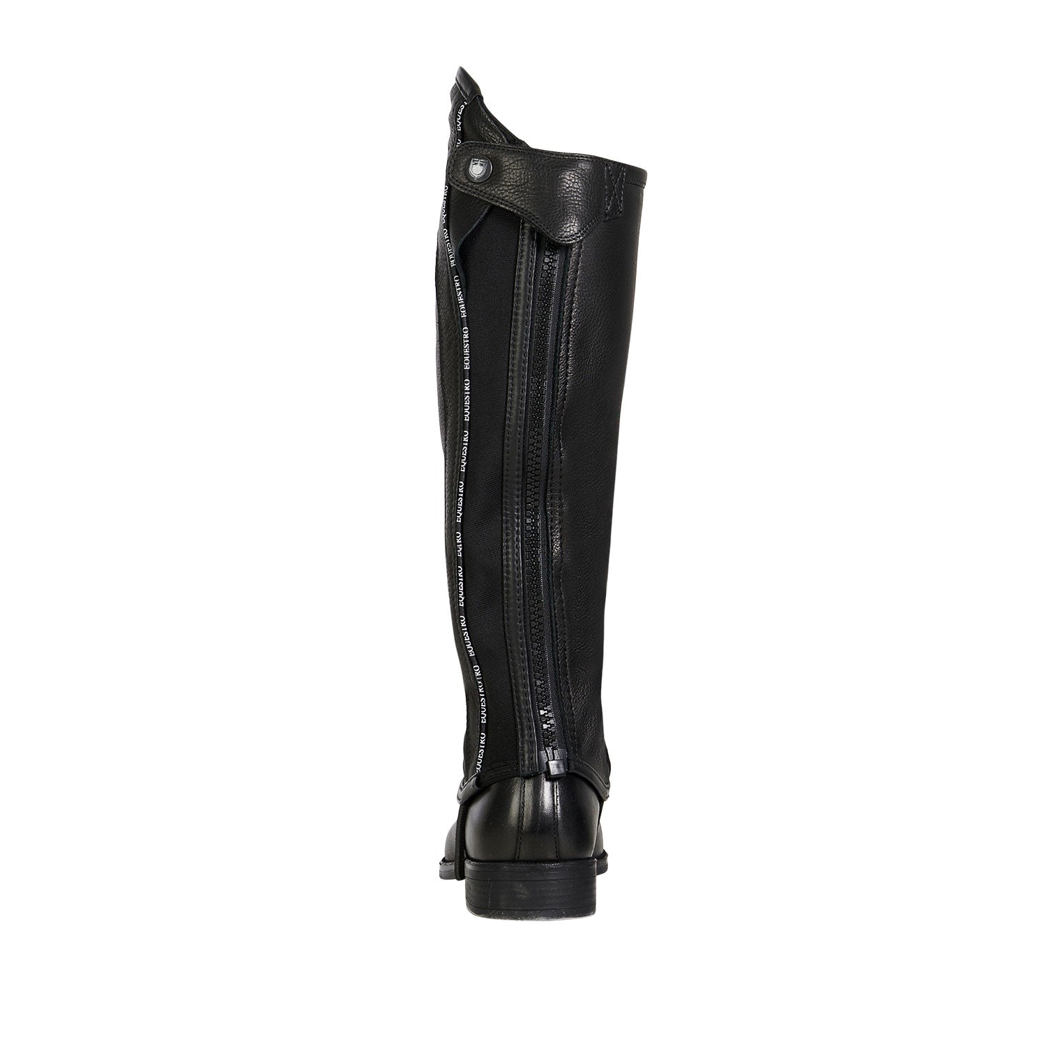 Equestro Kids' Soft Leather Gaiters With Elastic Band #colour_black