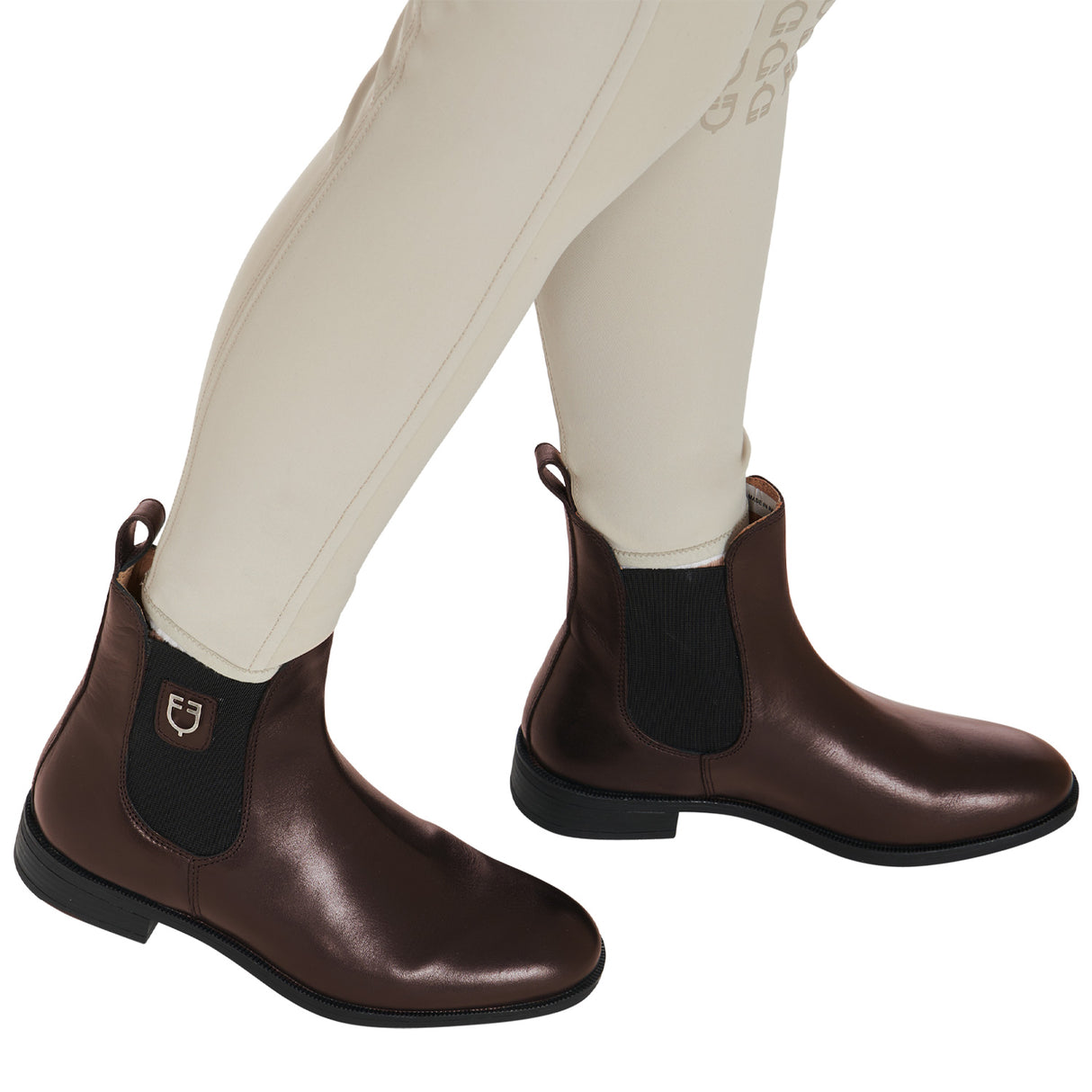 Equestro Unisex Ankle Boots With Side Elastics #colour_brown