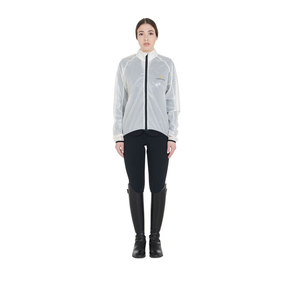 Equestro Windproof And Water-Repellent Unisex Overcoat #colour_white