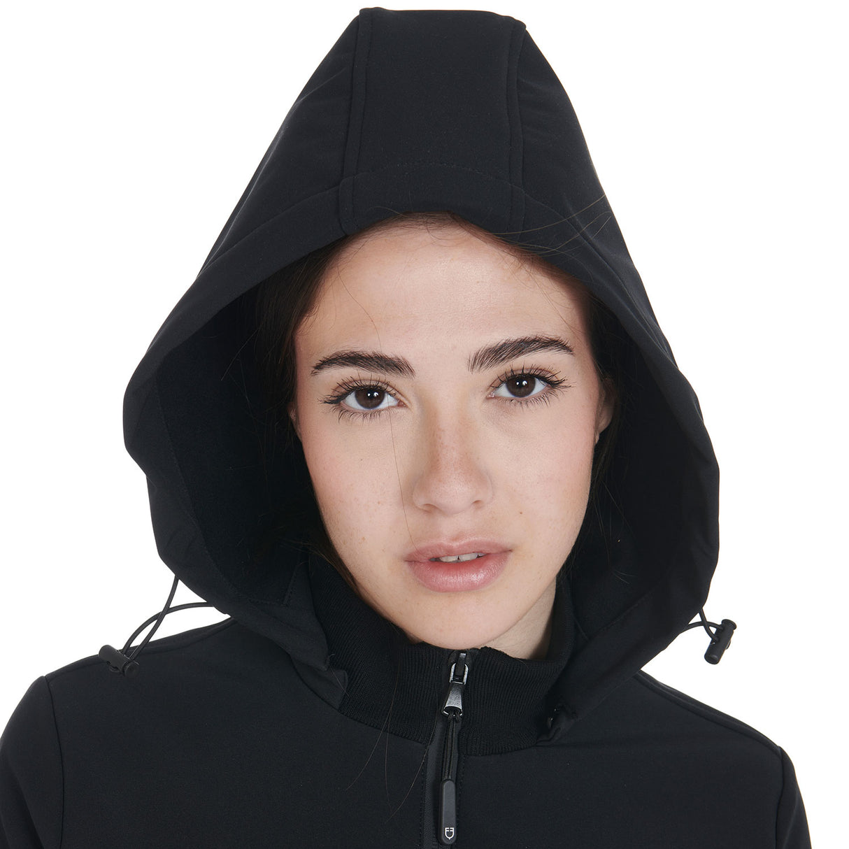 Equestro Women's Slim Fit Softshell Jacket With Internal Fleece #colour_black