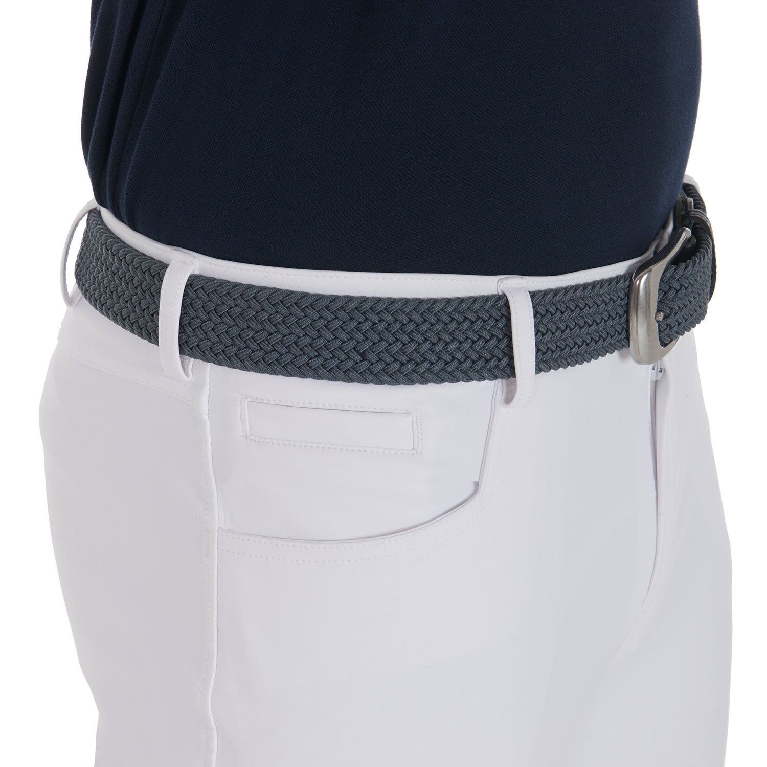 Equestro Elasticized Belt Crossed Pattern #colour_grey