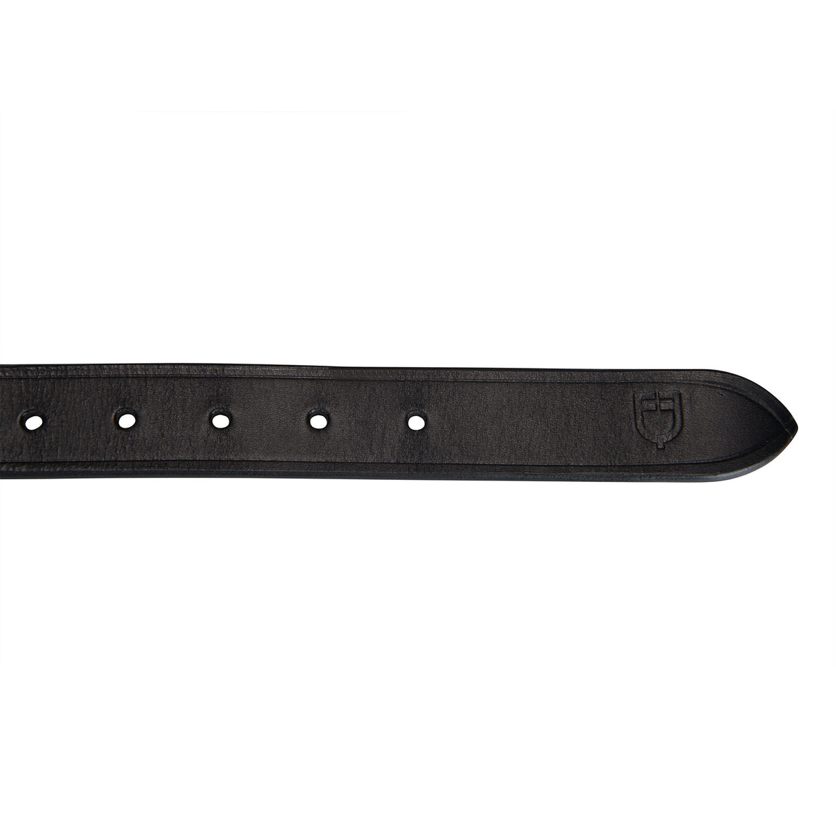 Equestro Leather Belt With Black And White Embroidery #colour_black