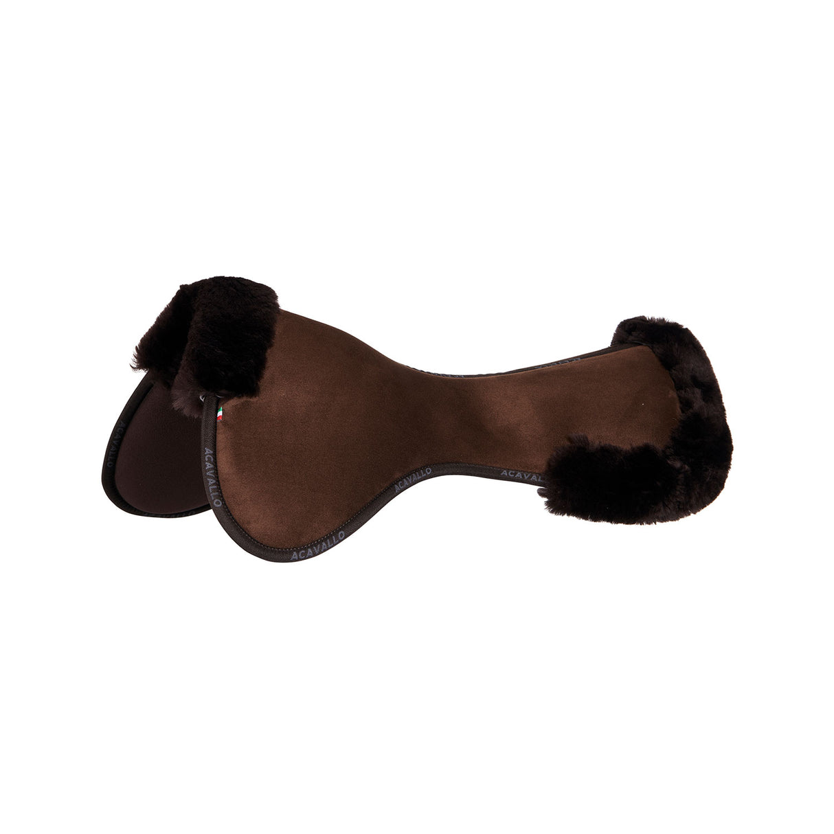 Acavallo Pad MF-S JCCS-S CW-CS Suede Cut-Out Sheepskin Flat #colour_brown-brown