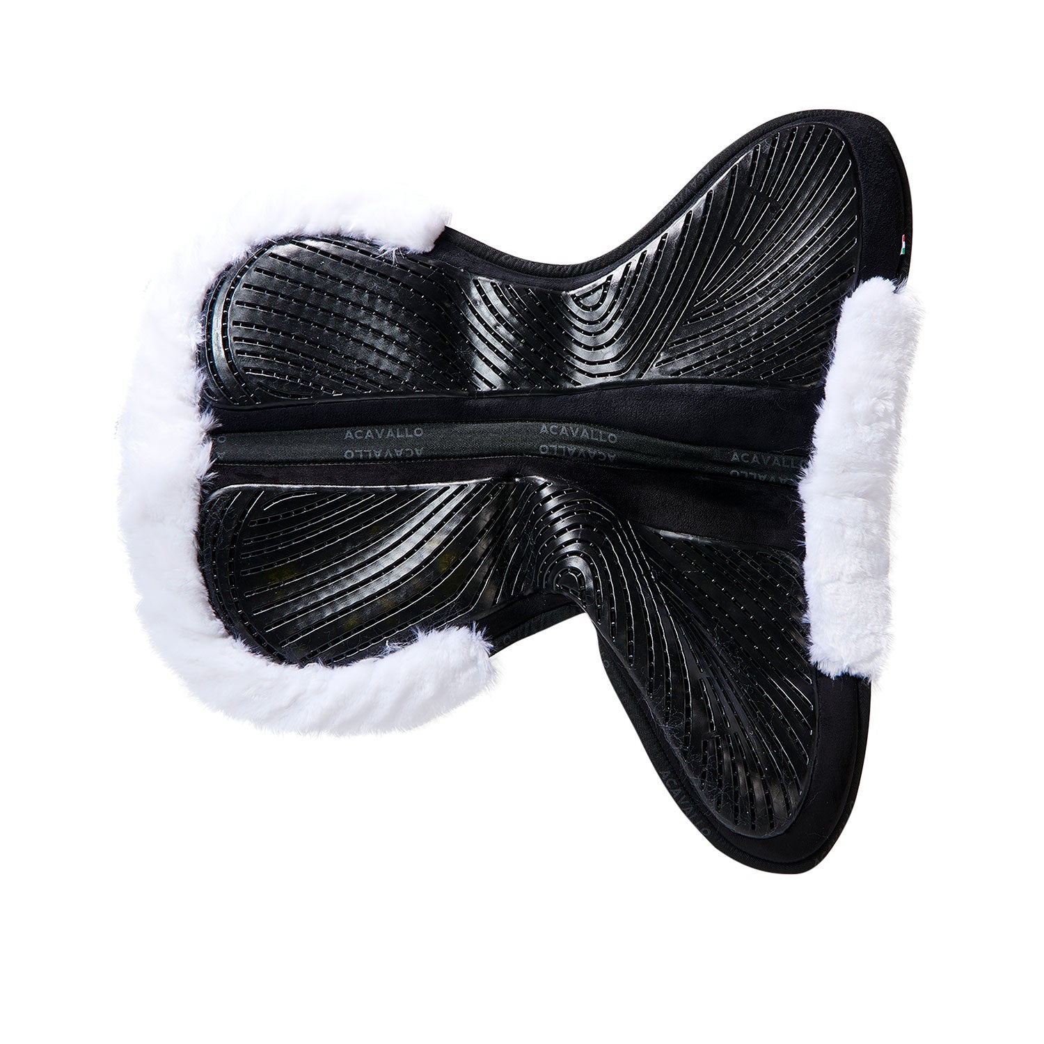 Acavallo Pad Mf-S Jccs-S Cw-Cs Suede Cut-Out Faux Sheepskin Gel Grip Flat #colour_black-white