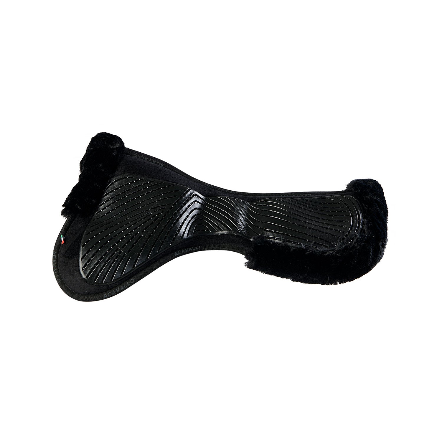 Acavallo Pad Mf-S Jccs-S Cw-Cs Suede Cut-Out Faux Sheepskin Gel Grip Flat #colour_black