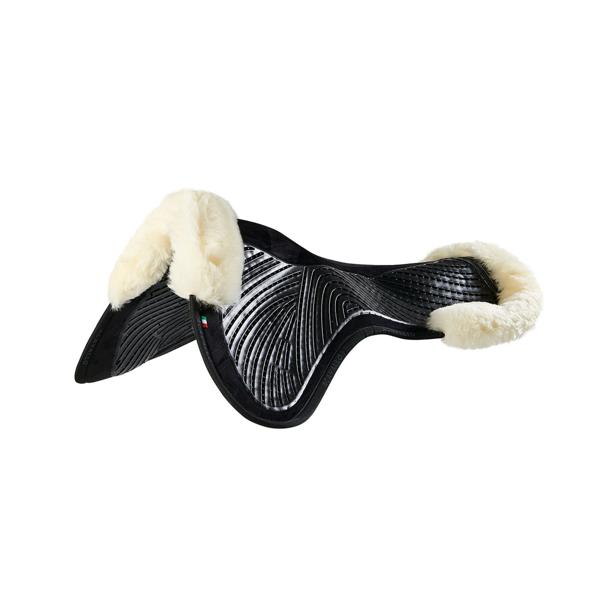 Acavallo Pad SP JCCS CW-CS Suede Cut-Out Sheepskin Twin Sided Gel Flat #colour_black-natural