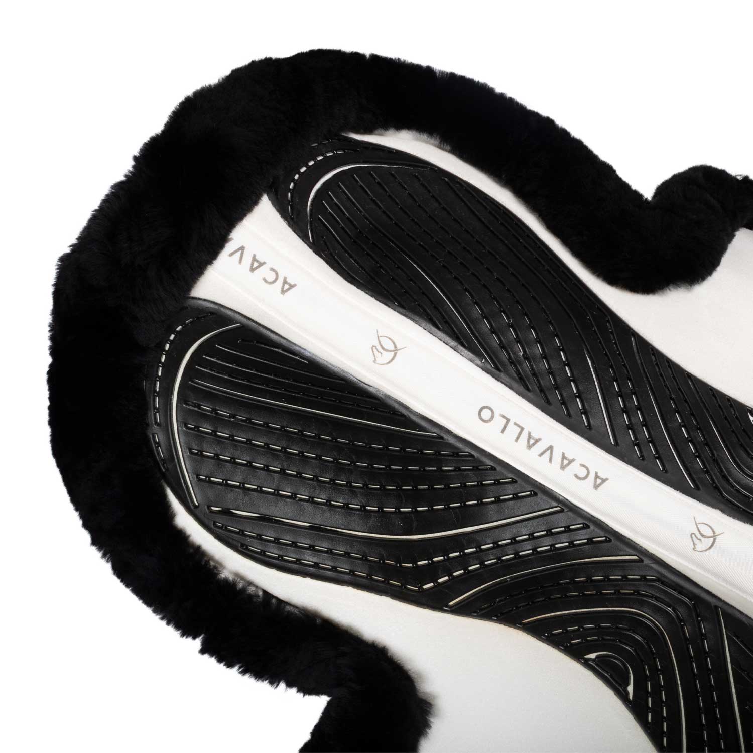 Acavallo Saddle Pad JS-S CW-CS Cut-Out Numnah Twin Sided Gel Grip #colour_white-black