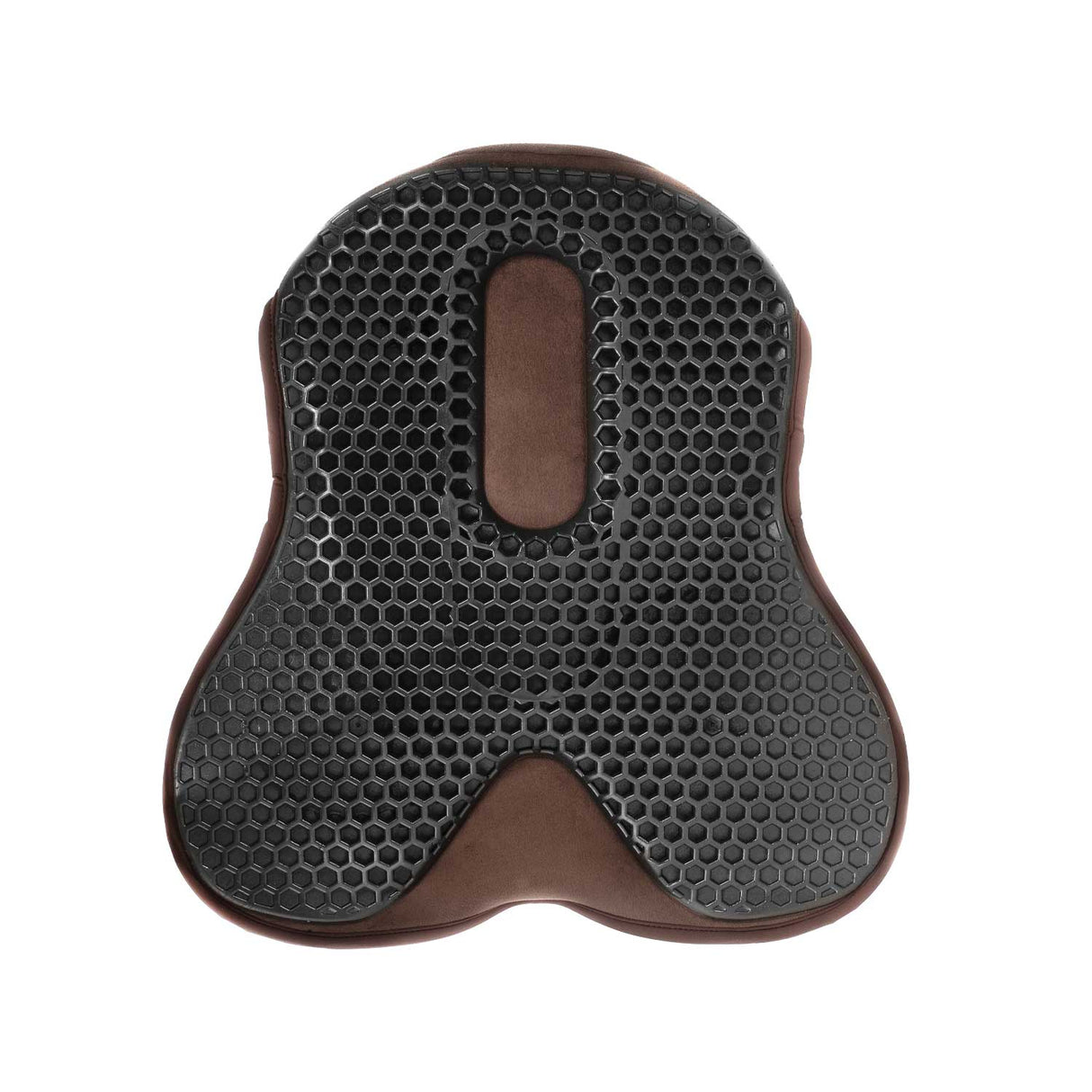 Acavallo Ortho-Coccyx Seat Saver Dressage Hexagonal Gel-Out Dri-Lex 20mm #colour_brown