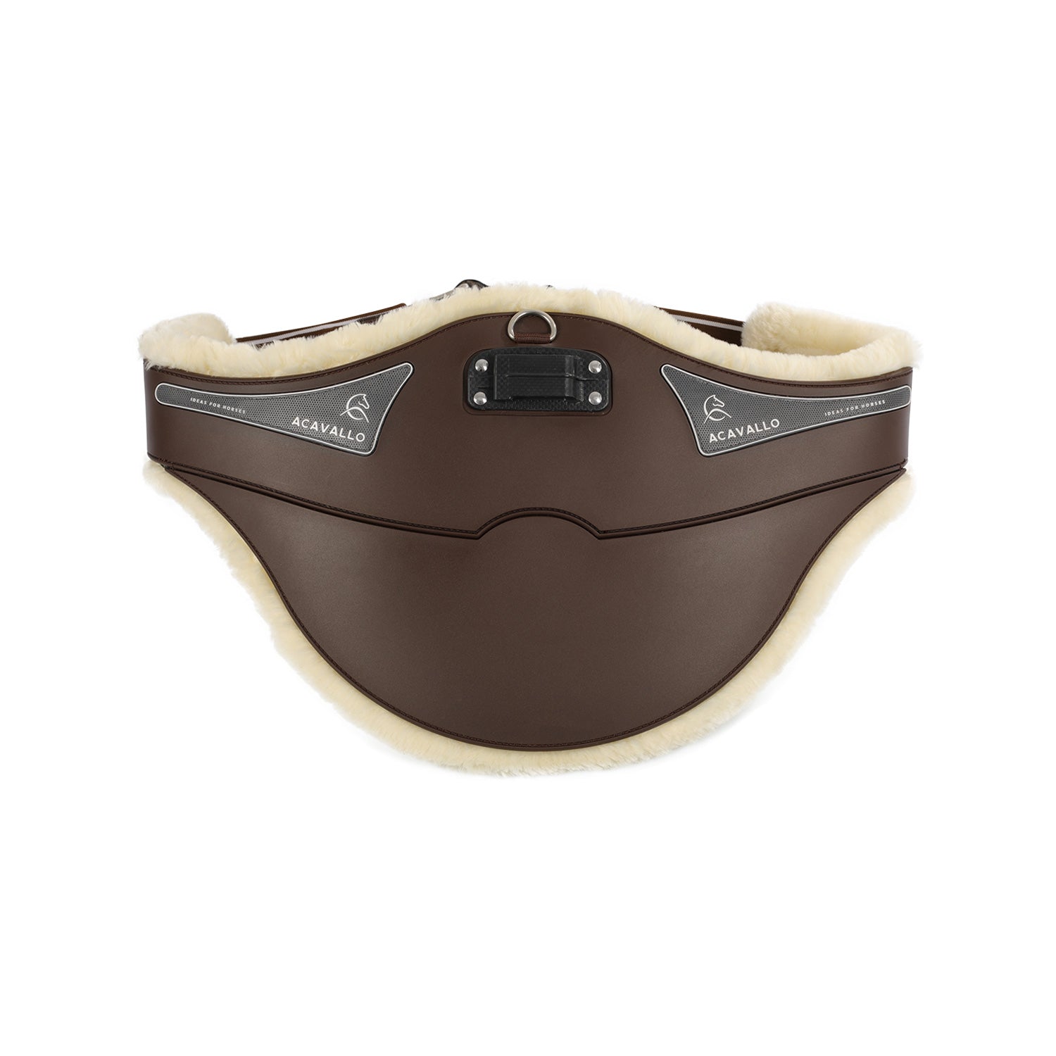 Acavallo Jumping Stud Guard Girth Classic Gel Pvc Detachable Faux Sheepskin #colour_brown
