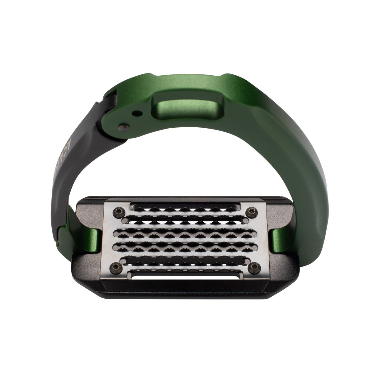 Aluminium stirrup with laterally opening
