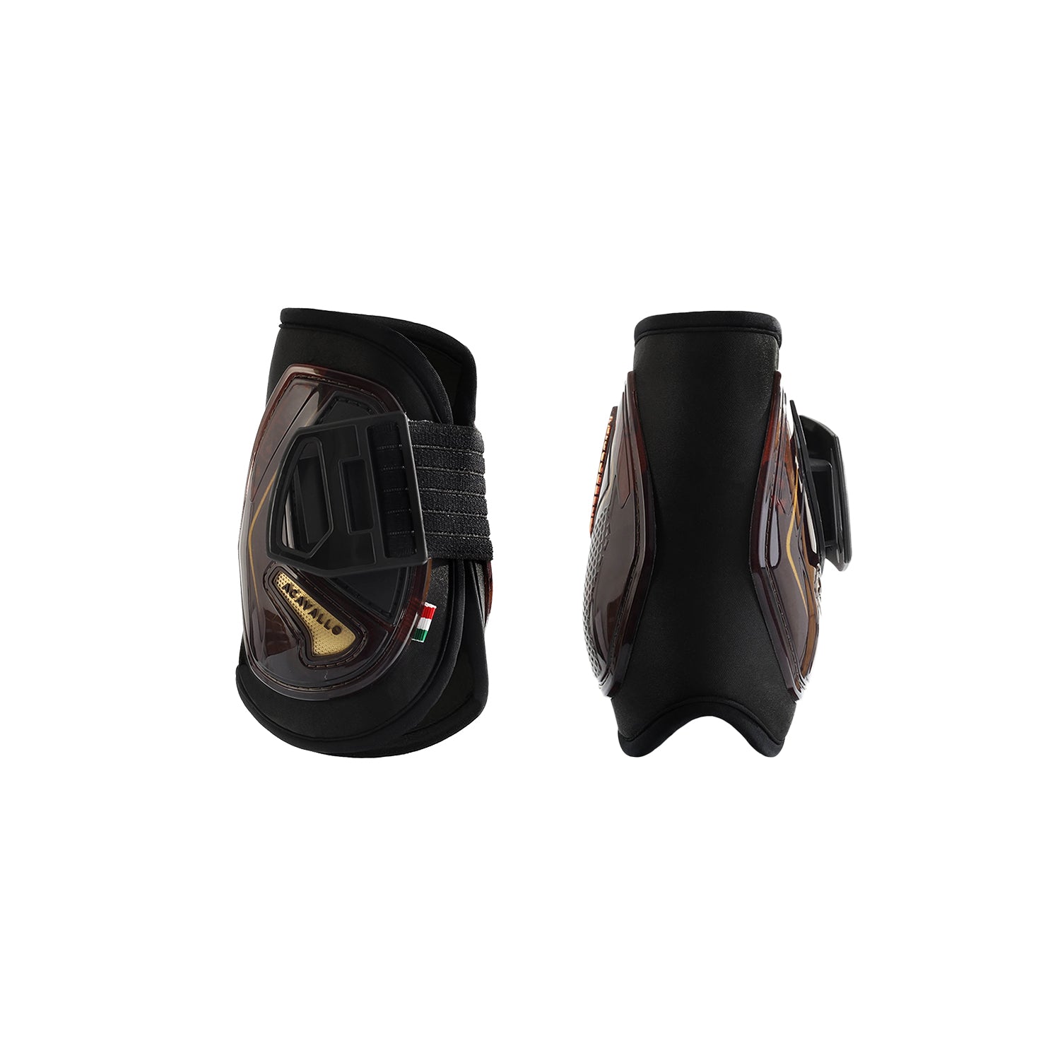 Acavallo Opera Fetlock Boots E-Click Fastening #colour_brown