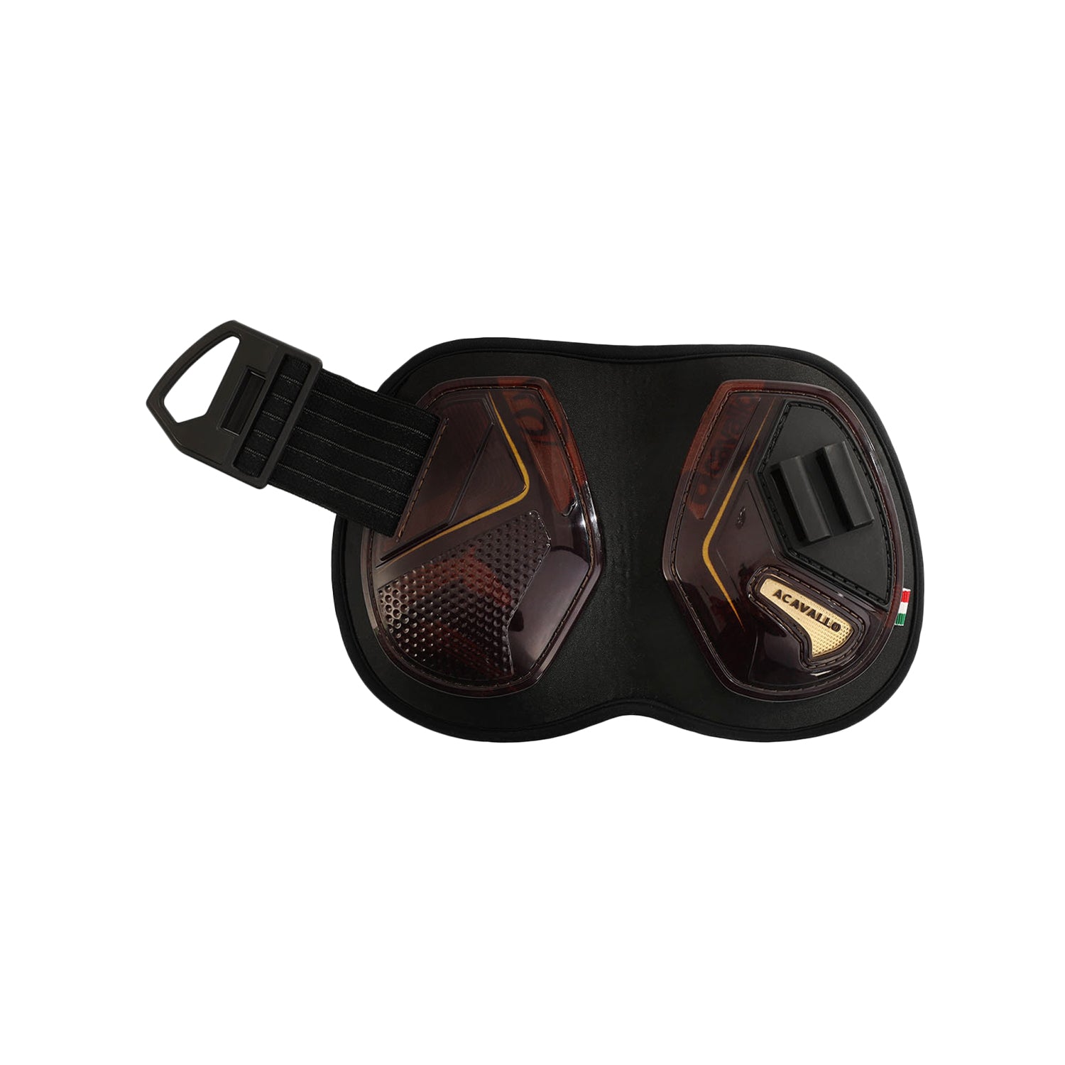 Acavallo Opera Fetlock Boots E-Click Fastening #colour_brown