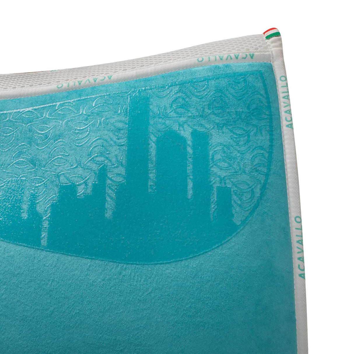 Acavallo Special Edition Saddle Pad DS CW-3Ds Louvre & Bamboo Silicone Grip #colour_blue