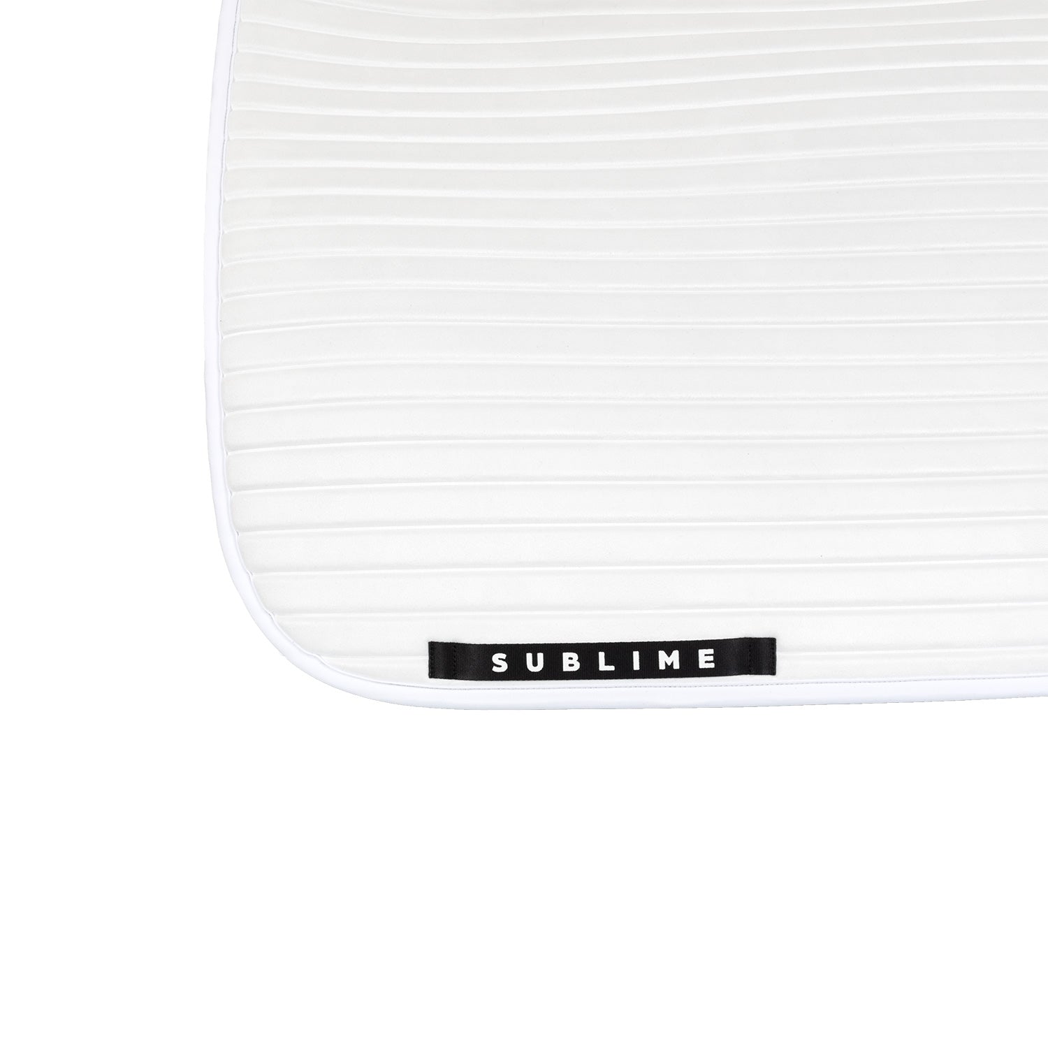 Acavallo Stripe Suede Dressage Saddle Pad W/Square Back Corner #colour_white