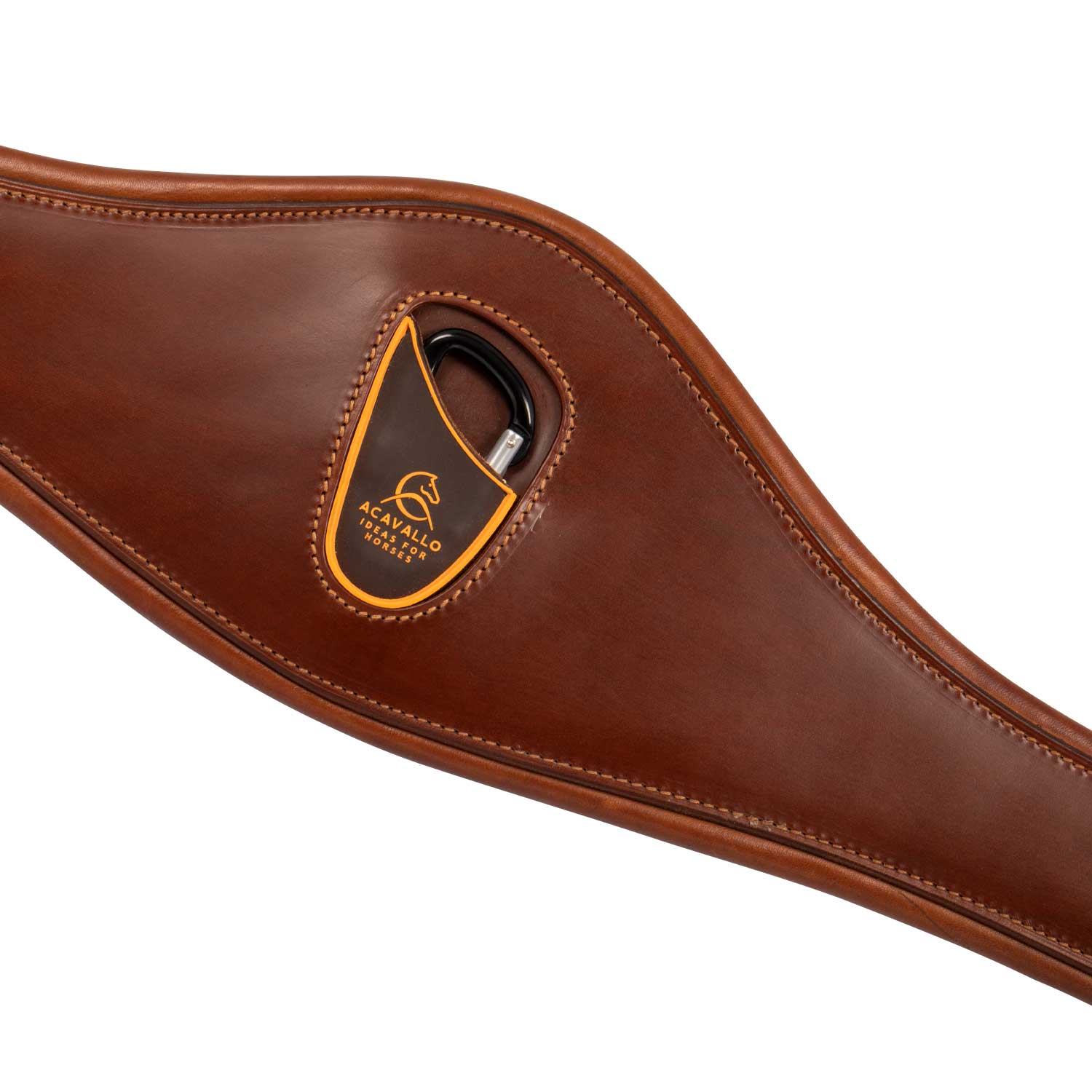 Acavallo Anatomical Jumping Girth Calfskin #colour_cognac