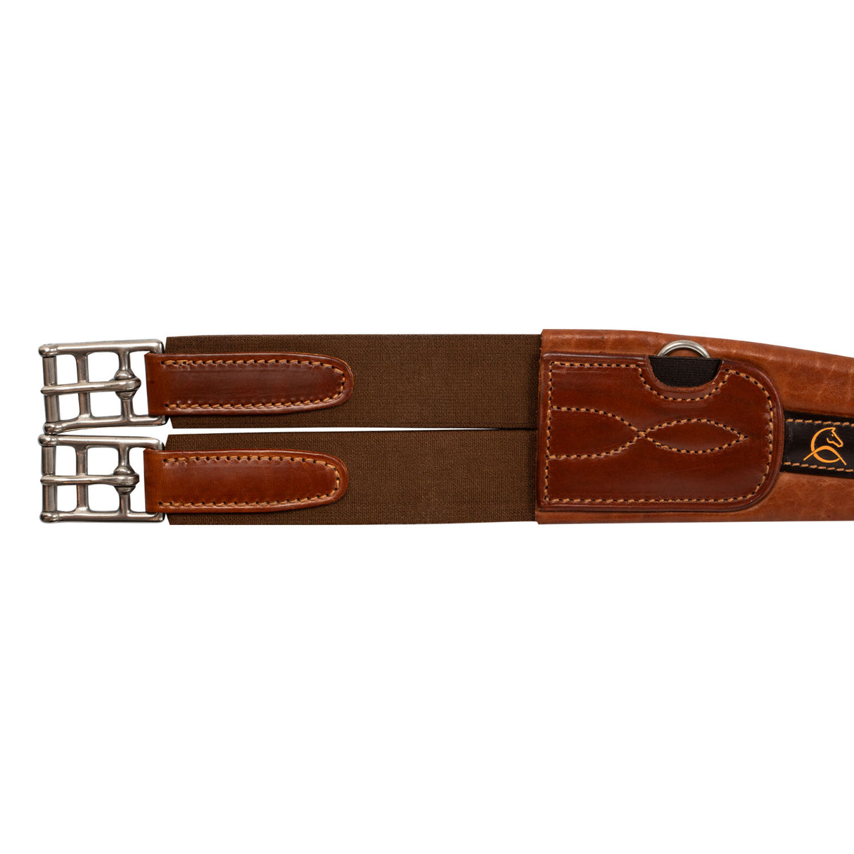 Acavallo Anatomical Jumping Girth Leather #colour_cognac