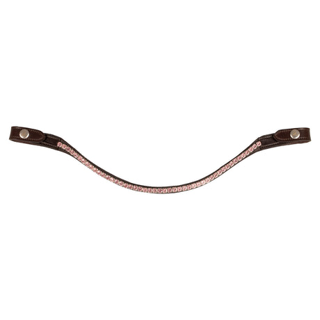 Acavallo Browband Calfskin & Round Crystals #colour_brown-pink