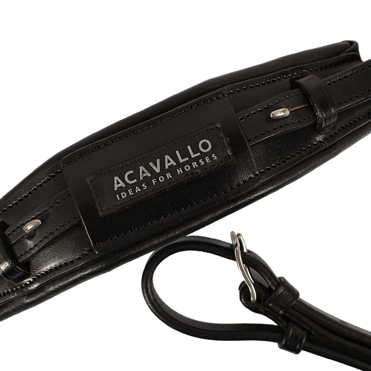 Acavallo Hackamore Noseband Calfskin #colour_black