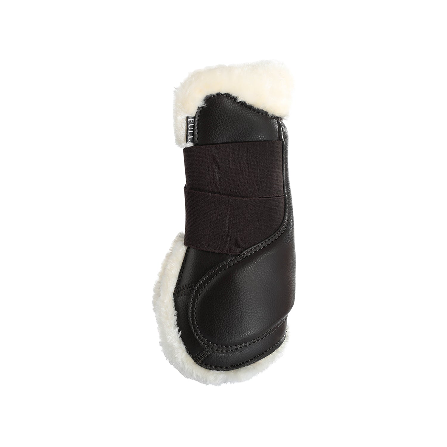 Acavallo Jumping Tendon Boots Faux Sheepskin & Hook-And-Loop Closure #colour_brown