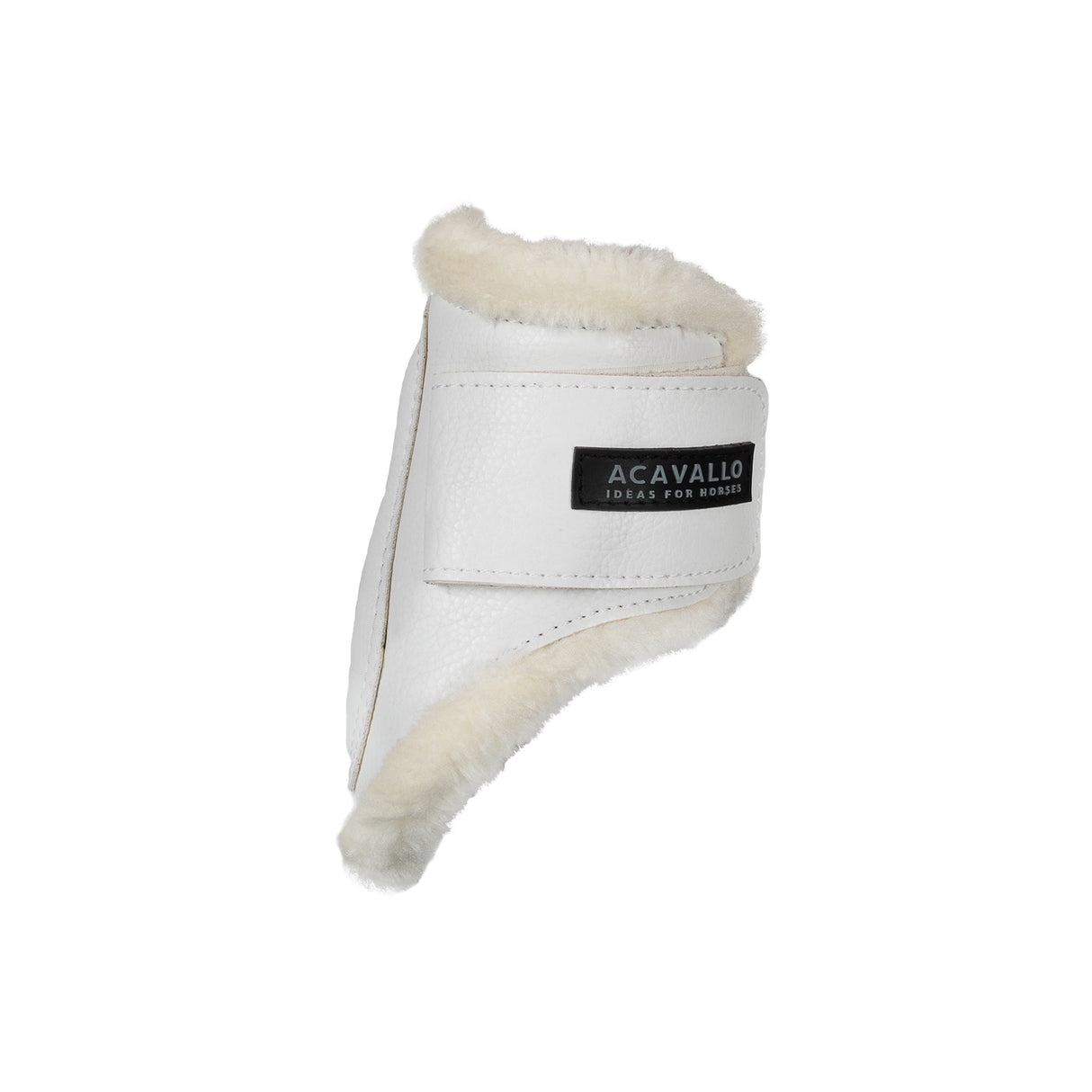 Acavallo Jumping Fetlock Boots Faux Sheepskin & Hook-And-Loop Closure #colour_white