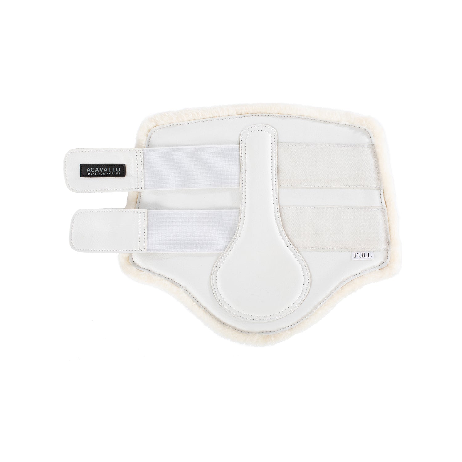 Acavallo Front Brushing Boots Faux Sheepskin & Hook-And-Loop Closure #colour_white