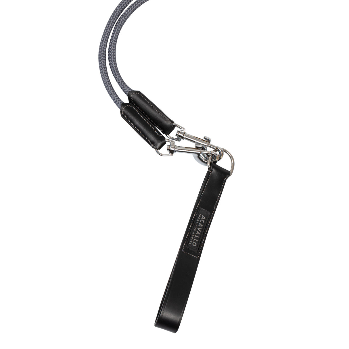 Acavallo Draw Reins Tubular Nylon #colour_black