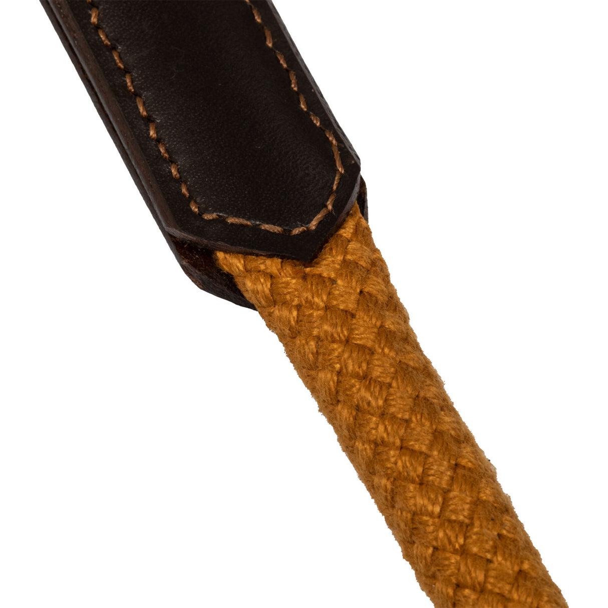 Acavallo Draw Reins Tubular Nylon #colour_brown