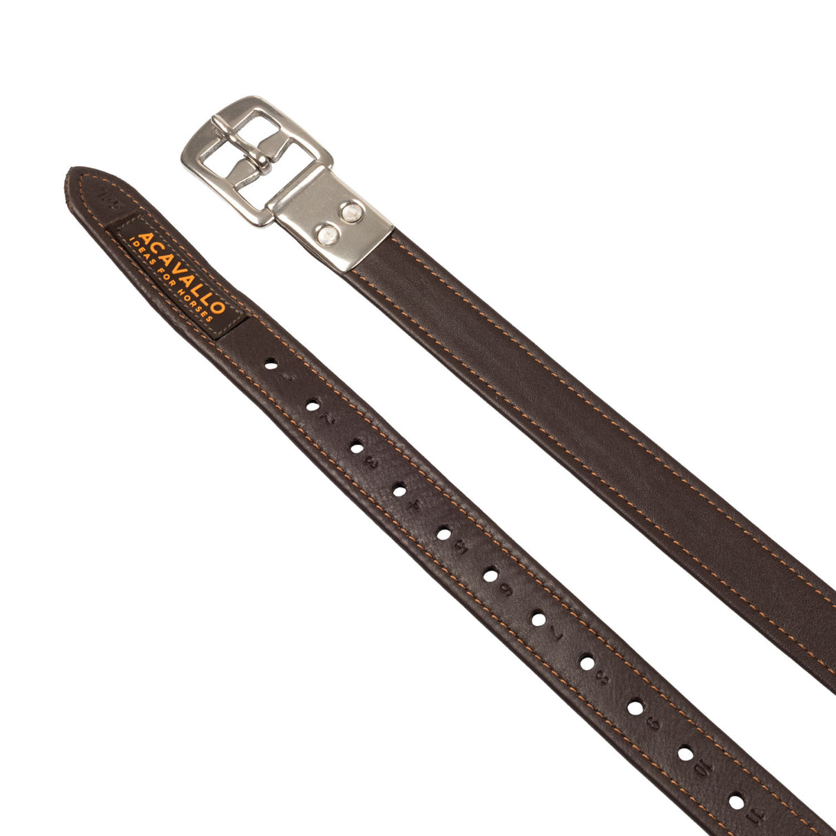 Calfskin stirrup leathers encased buckle