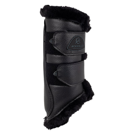 Acavallo Front Brushing Boots Eco-Leather & Faux Sheepskin #colour_black
