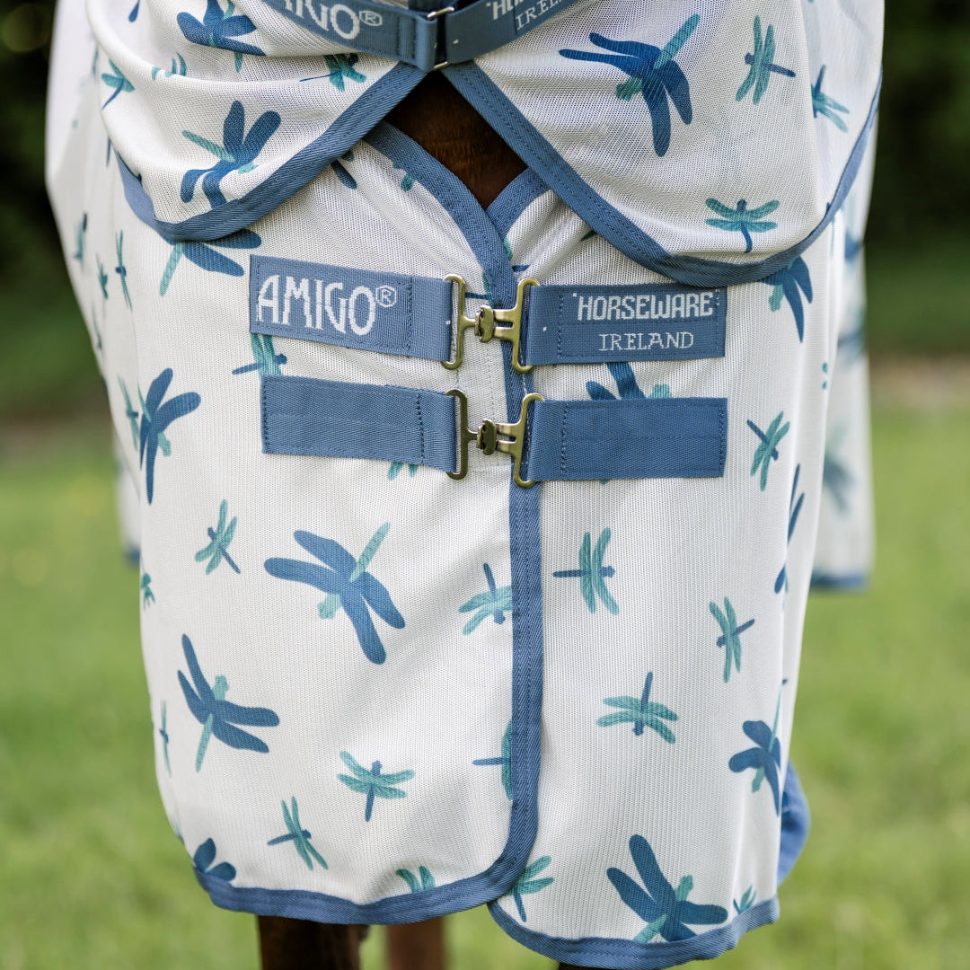 Horseware Ireland Amigo Bug Rug Plus #colour_dragonfly-print-silver-blue-sage