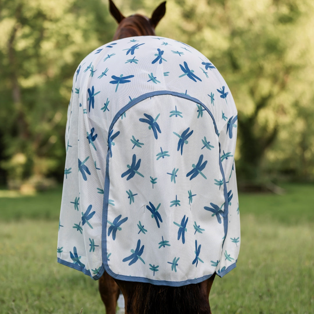 Horseware Ireland Amigo Bug Rug Fly Sheet #colour_dragonfly-print-silver-blue-sage