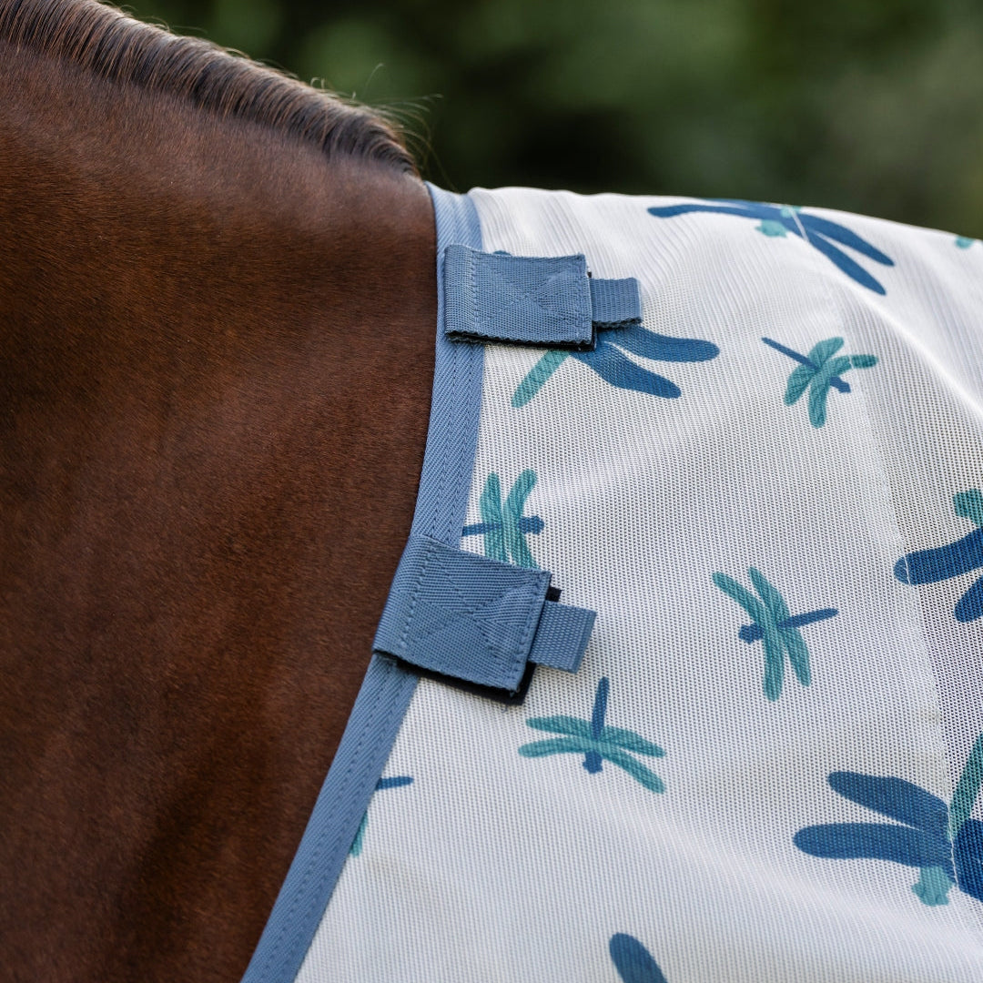 Horseware Ireland Amigo Bug Rug Fly Sheet #colour_dragonfly-print-silver-blue-sage