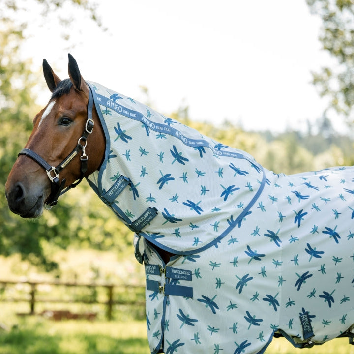 Horseware Ireland Amigo Bug Rug XL Plus #colour_dragonfly-print-silver-blue-sage