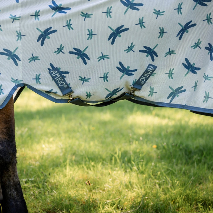 Horseware Ireland Amigo Bug Rug XL Plus #colour_dragonfly-print-silver-blue-sage