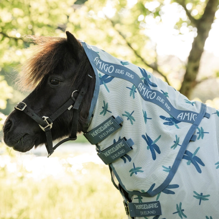 Horseware Ireland Amigo Petite Bug Rug #colour_dragonfly-print-silver-blue-sage