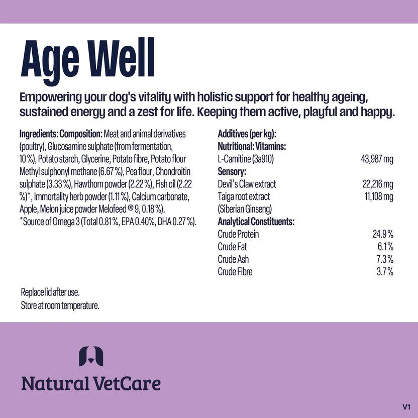 Natural Vet Care Age Well Supplement Soft Chews for Dogs