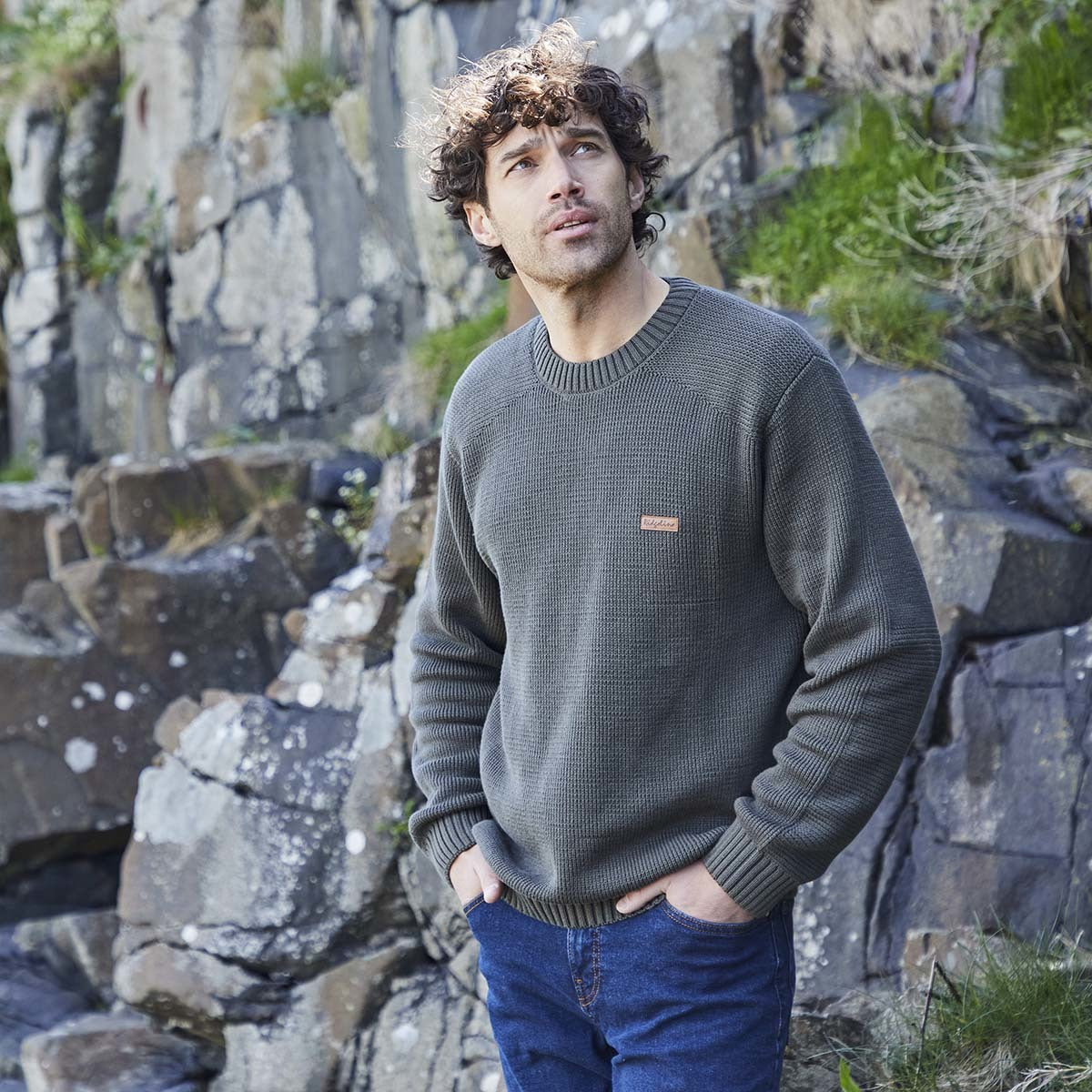 Men's Journeyman Knit Jumper - Moss