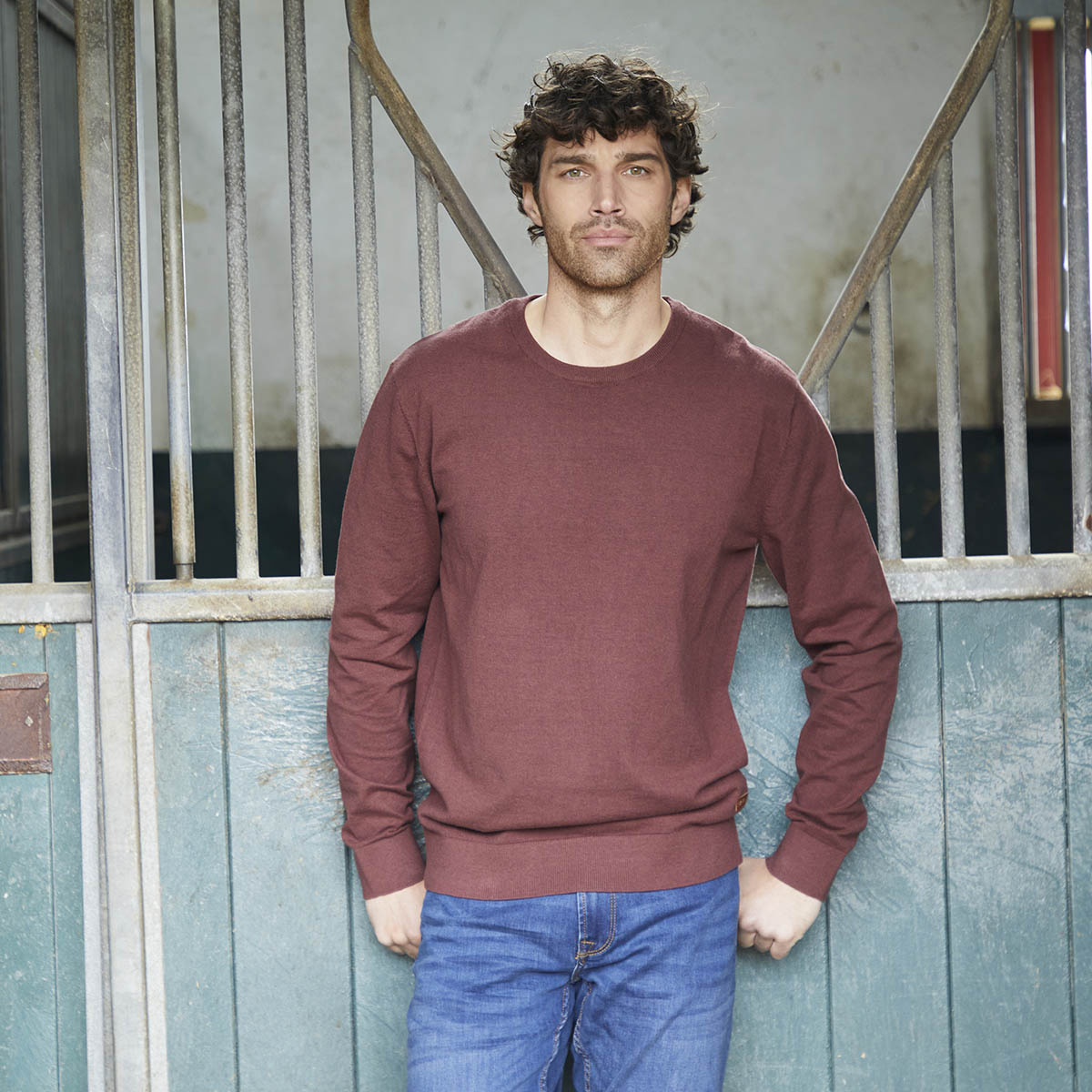 Men's Hartland Crew Knit - Oxblood