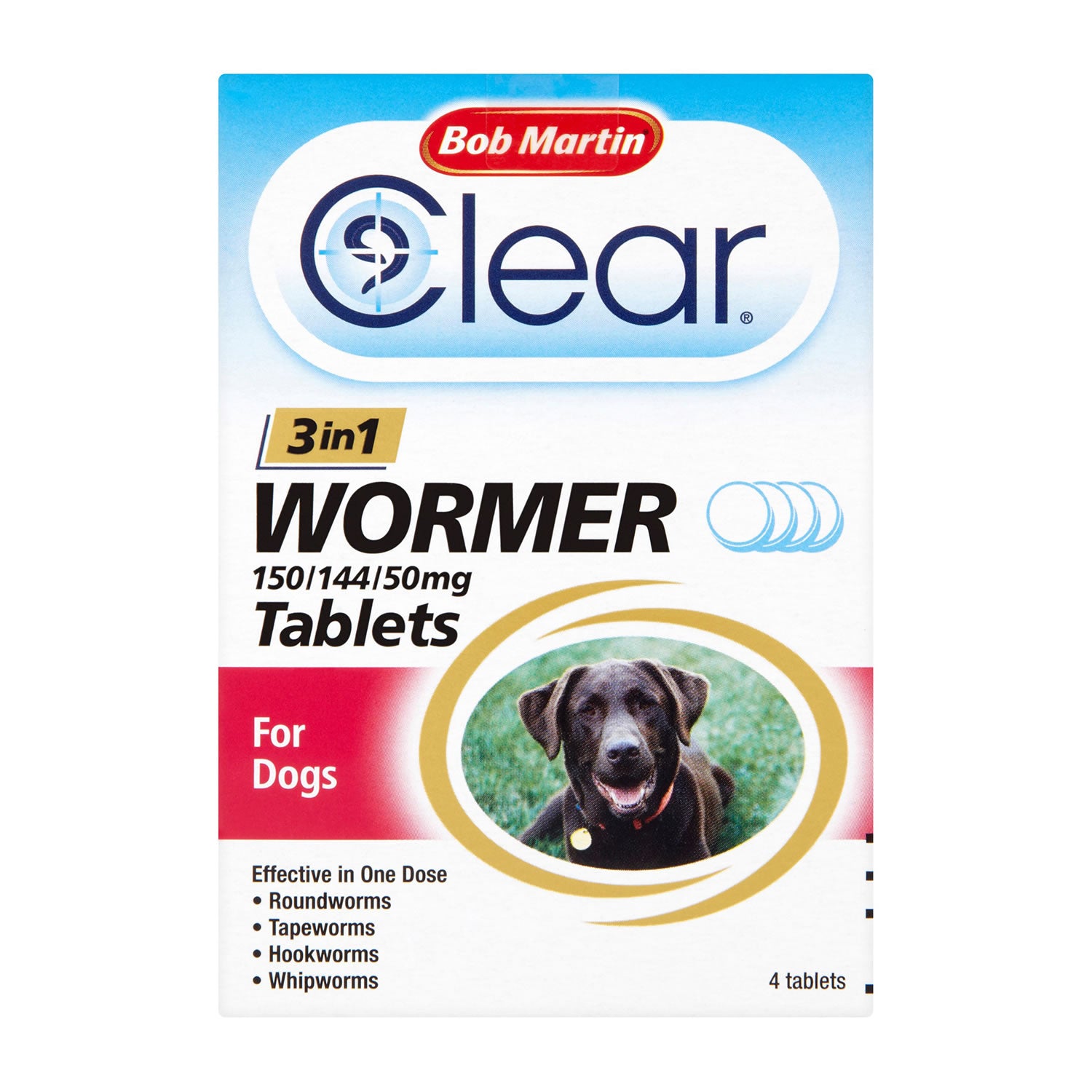 Bob Martin Clear 3 in 1 Wormer Tablets for Dogs GS Equestrian