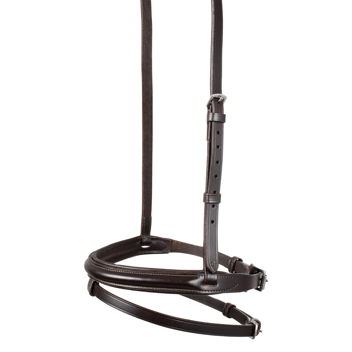 Equestro Leather Flash Noseband Bridle #colour_brown