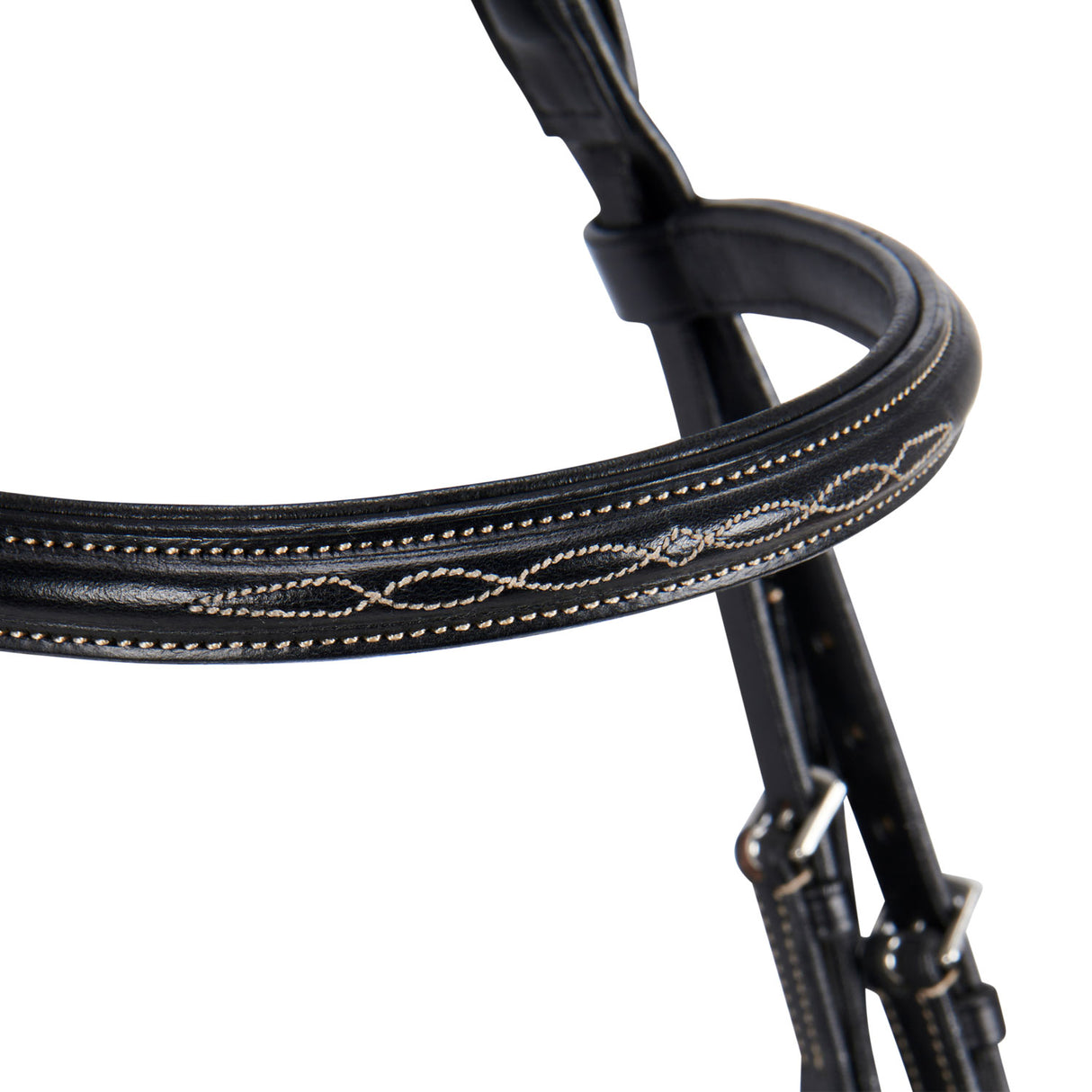 Equestro Leather English Bridle With Embroideries New #colour_black