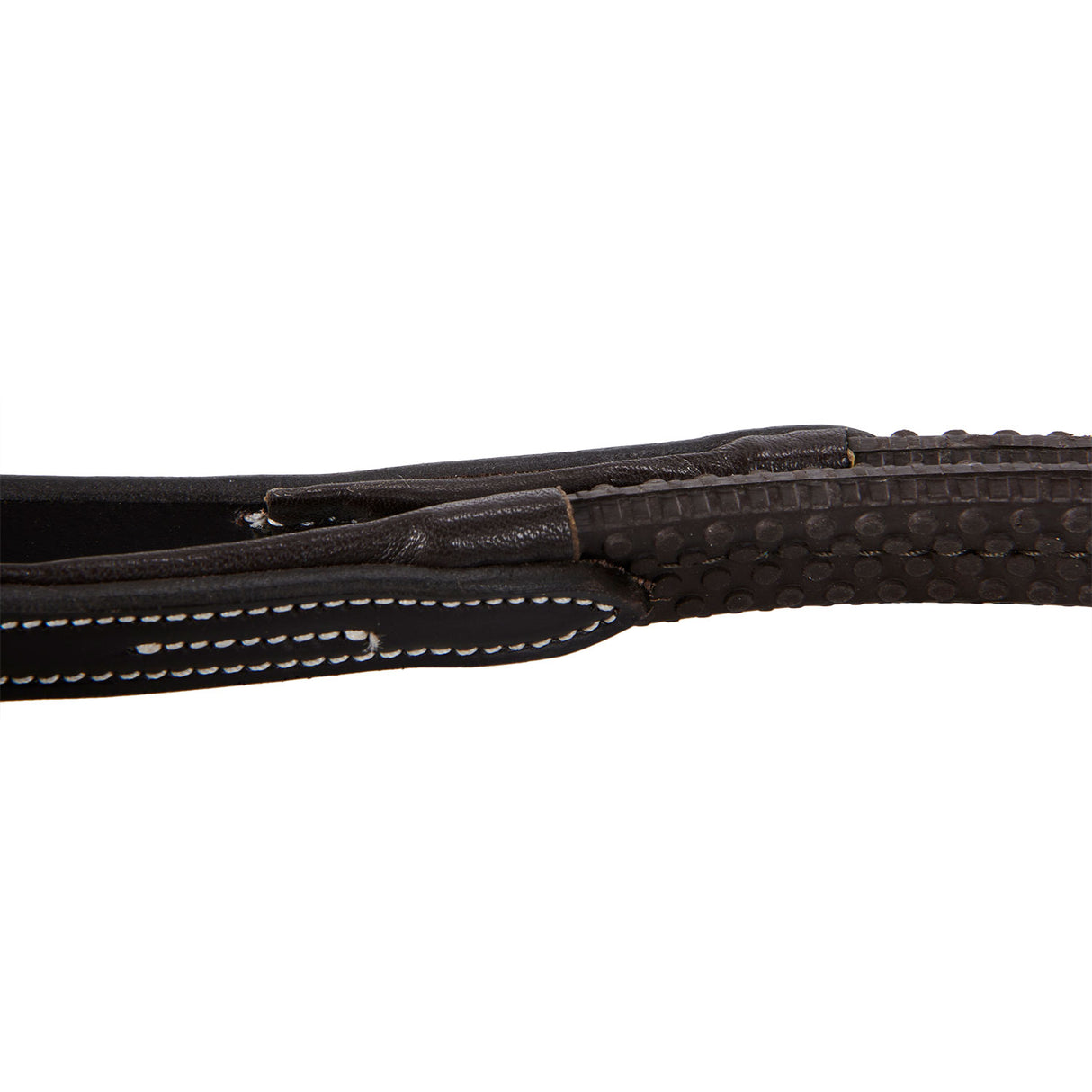 Equestro Leather English Bridle With Contrast Stitching #colour_brown