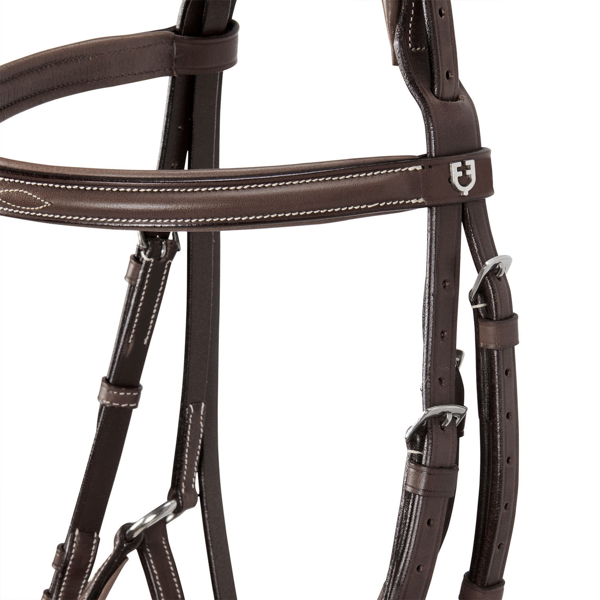 Equestro Bridle With Mexican Noseband And Synthetic Sheepskin #colour_brown